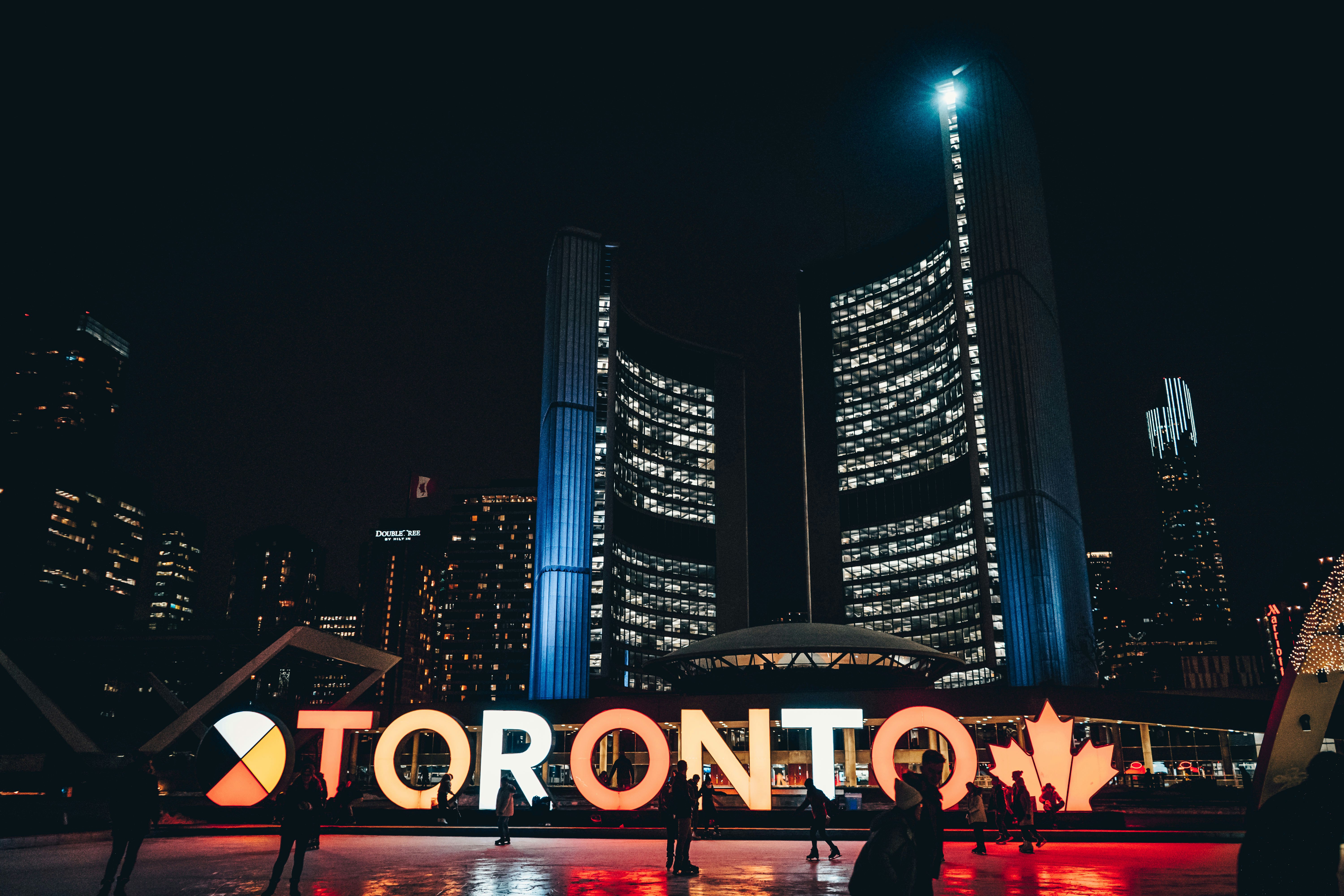 chicago signage during night time